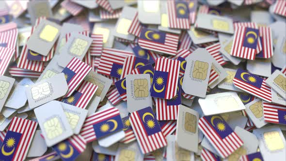 SIM Cards with Flag of Malaysia