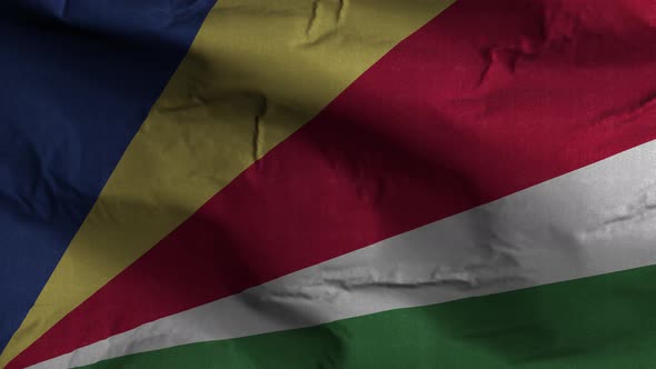 Seychelles Flag Textured Waving Background 4K