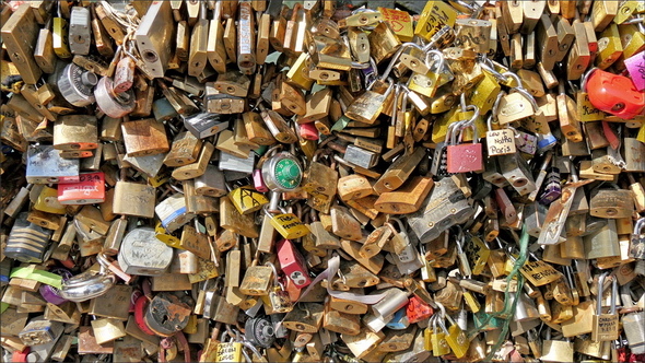 The Famous Tourists Attraction of Paris Love Locks Bridge