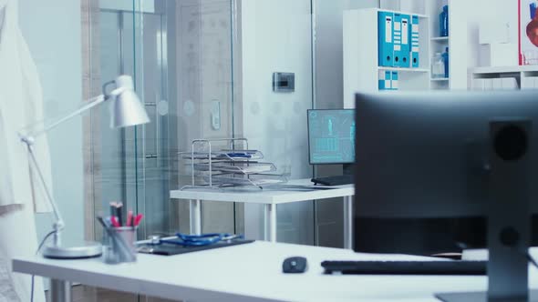 Modern Private Clinic Interior with Hallway