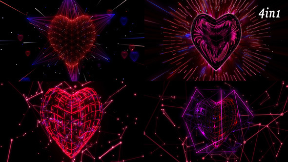 Valentine 3D Heart - Loop 4-Pack