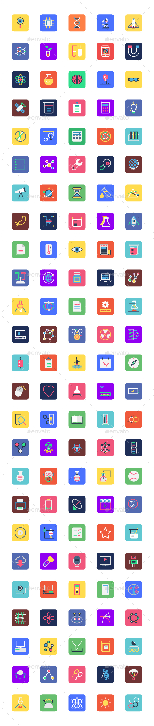 125 Science and Technology Icons Set