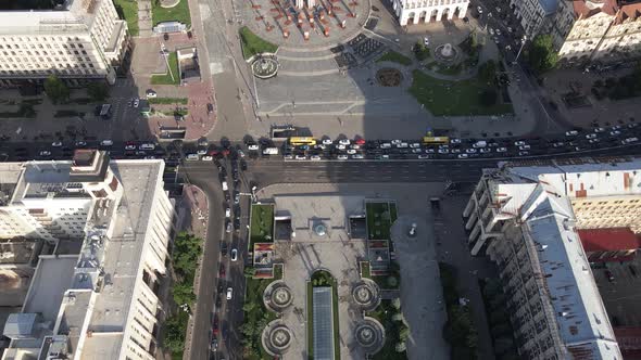 Ukraine: Independence Square, Maidan. Aerial View