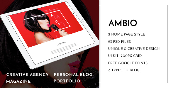 Ambio — Unique Personal Blog | Magazine PSD Theme