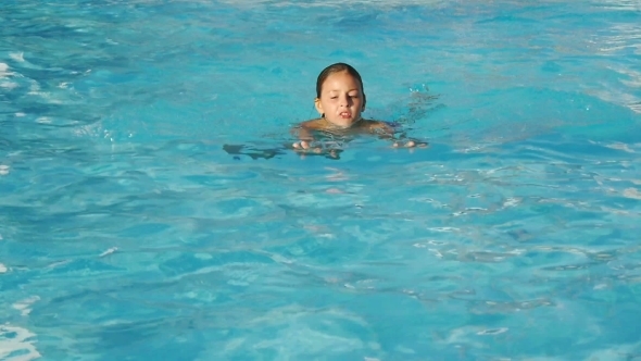 Pretty Little Girl Swimming