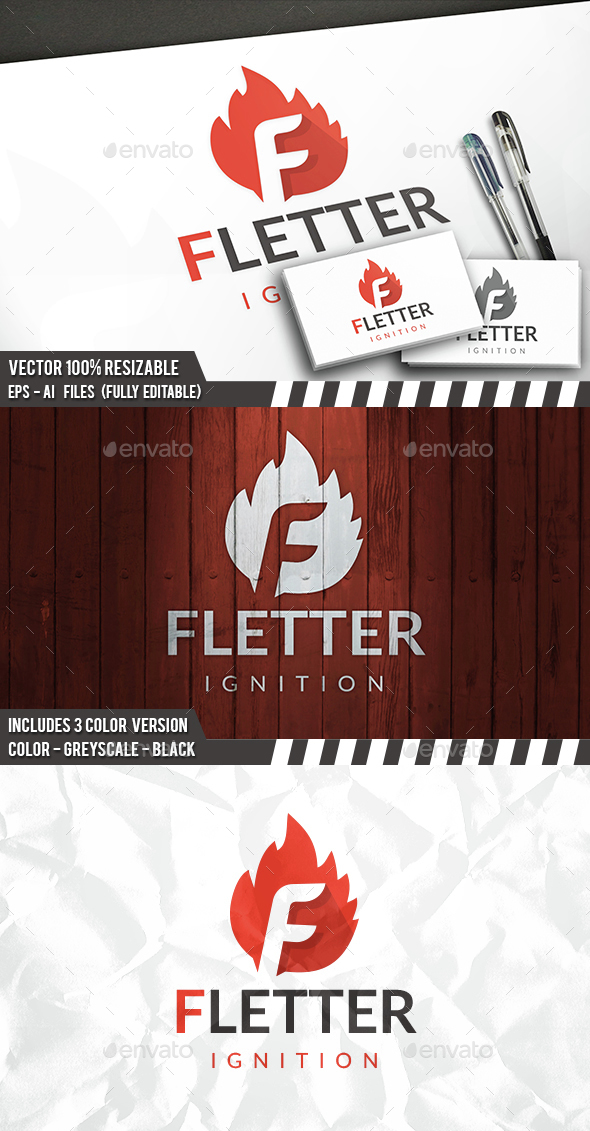 Fire F Letter Logo