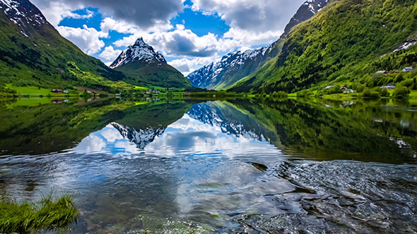 Beautiful Nature Norway On Lake