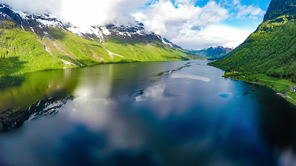 Aerial Footage Beautiful Nature Norway 