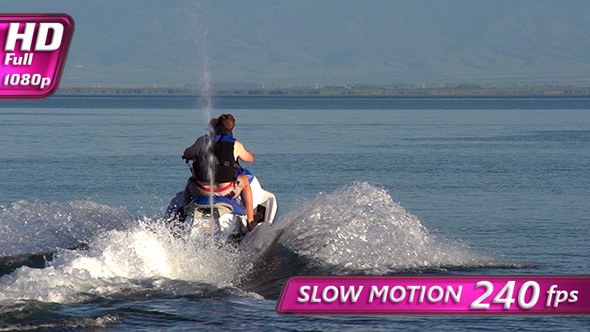 Marine Riding on a Scooter