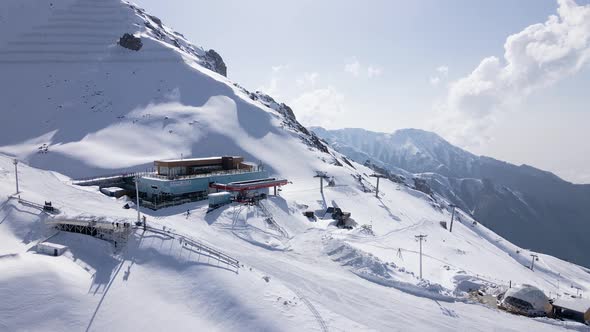 Ski Mountain Resort Shymbulak and Lift Cablecar in Almaty Kazakhstan