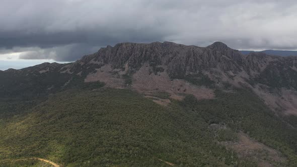 Trestle Mountain, Wellington Park, Tasmania, Australia 4K Aerial Drone