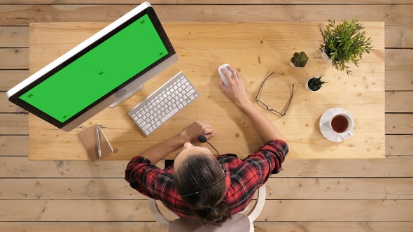 Beautiful freelancer female talking in a video conference