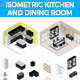 Isometric Kitchen and Dining Room - GraphicRiver Item for Sale