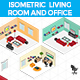 Isometric Living Room and Office - GraphicRiver Item for Sale