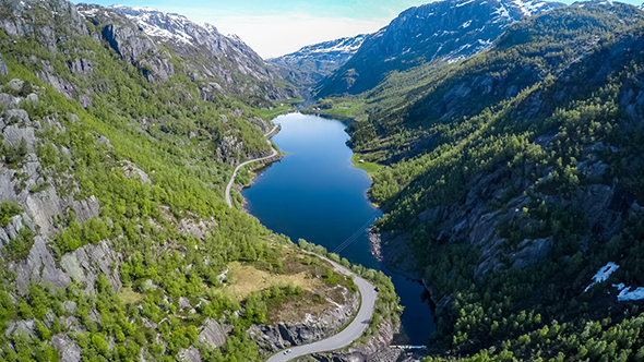 Aerial Footage Beautiful Nature Norway 