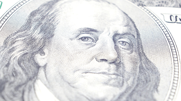 Benjamin Franklin Portrait On US Dollar