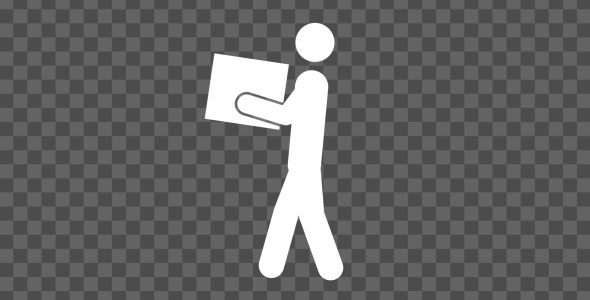 Stick Figure Carrying A Box