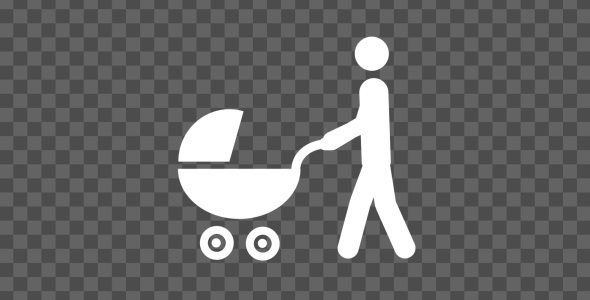 Stick Figure Man With Baby Cart