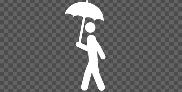 Stick Figure With Umbrella