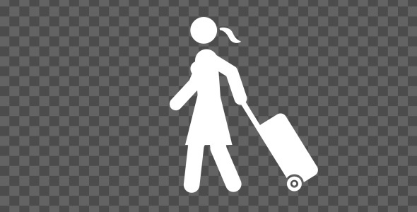 Stick Figure Woman Traveling