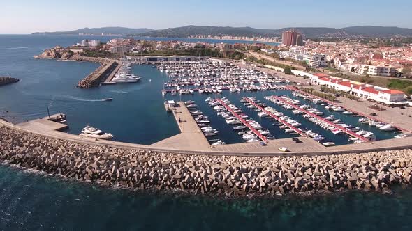 Flying Above Boats In The Port