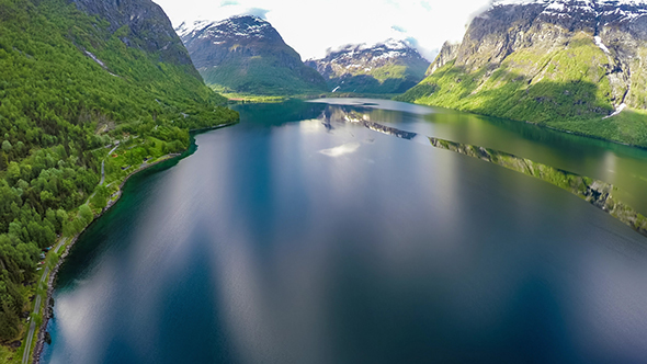 Aerial Footage From Beautiful Nature Norway