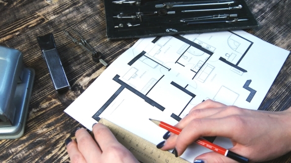 Female Hand Drawers Furniture On The Floor Plan