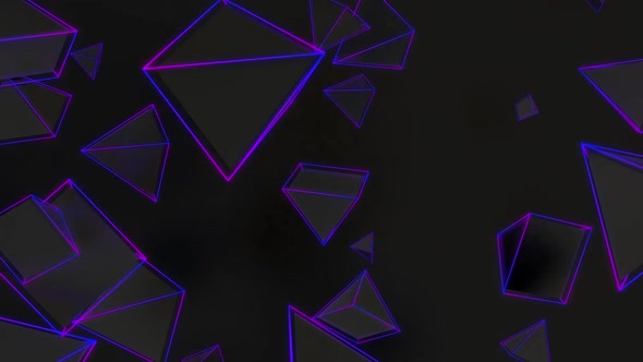 Neon Triangles Spinning Loop Background