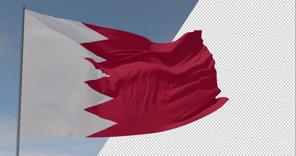flag Bahrain patriotism national freedom, seamless loop, alpha channel