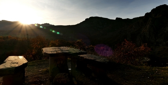 Sunset in the Center of the Old Volcano