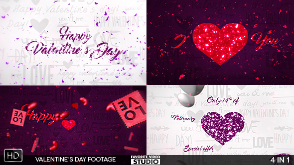Valentine's Day Greeting Footage 4in1 alt