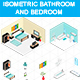 Isometric Bathroom and Bedroom - GraphicRiver Item for Sale
