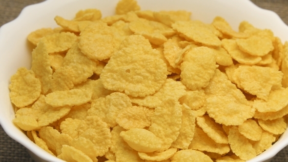 Corn-flakes Rotating On Table