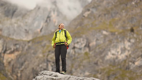 Woman After Reaching Mountaintop