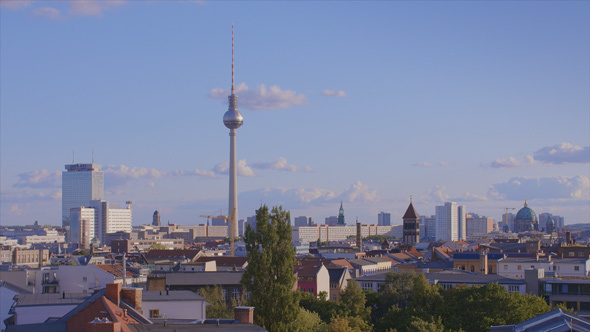Berlin from the Top Downtown with Fernsehturm TV Tower
