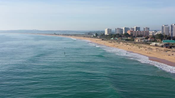 Aerial View of Beautiful Portuguese Beaches with Rocky Sandy Shores and Pure Sand for Tourists