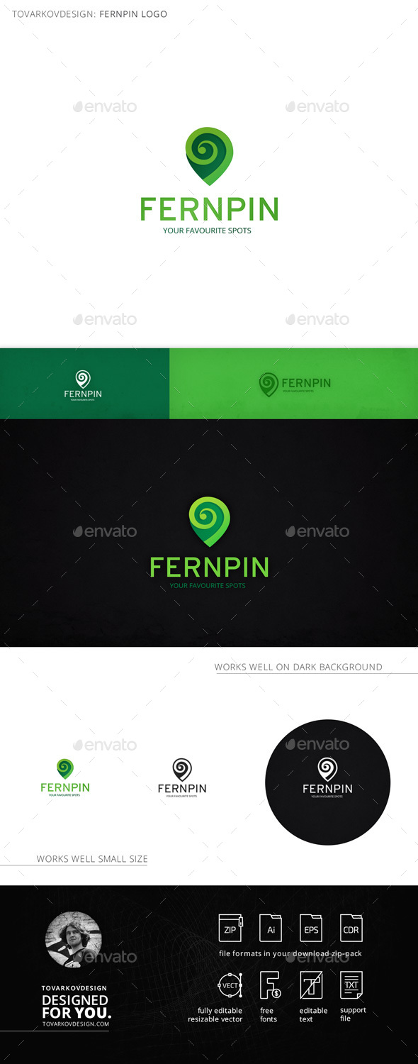 Fernpin Locator Pin Logo Template