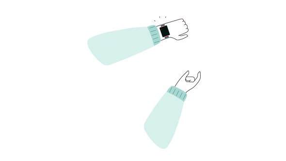 Hand Using Smart Watch