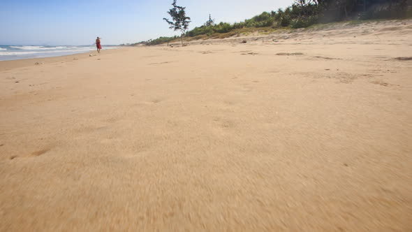 Footprints Left on Wet Sand