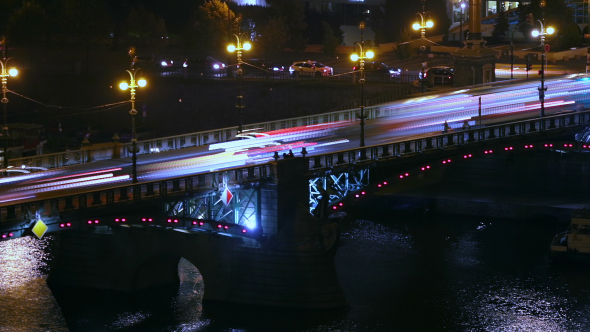Night Traffic on the Bridge