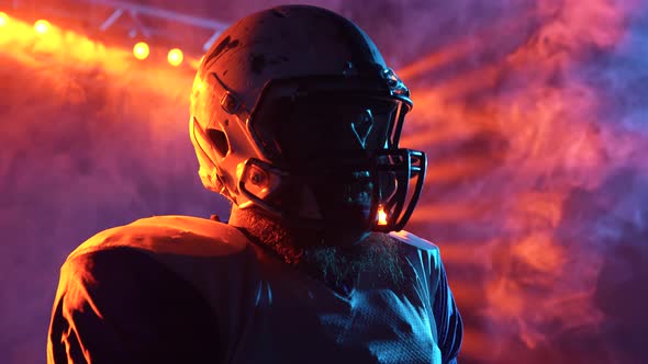 Silhouette of Confident Quarterback Looking Into Distance