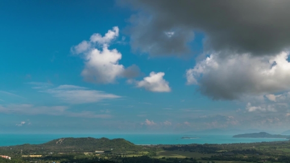 View Point From Hill On Tropical Island