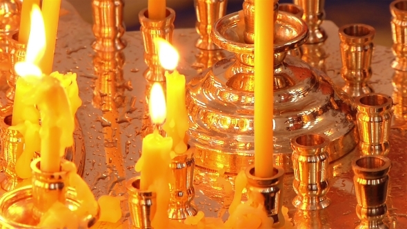 Prayer Candles at a Church in Rome