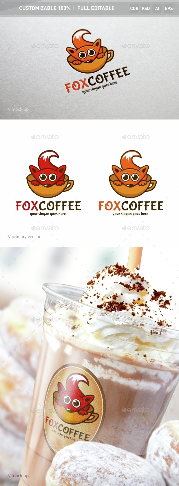 Fox Coffee Logo Template
