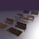 Low Poly Benches Pack - 3DOcean Item for Sale