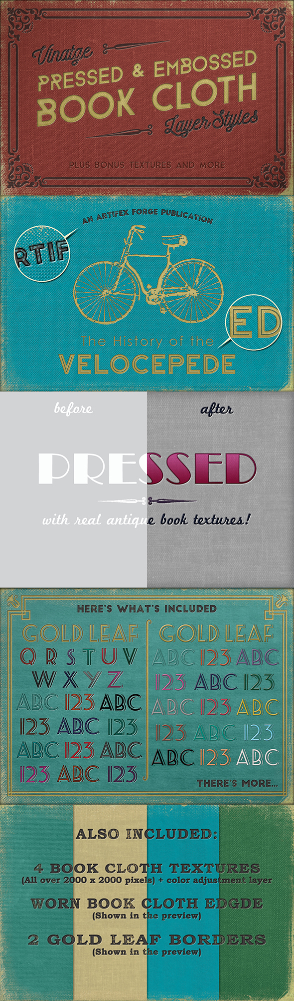 Vintage Pressed Book Styles+ Backgrounds & Borders