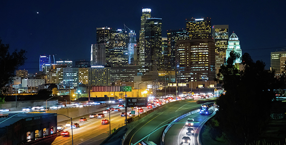 Downtown Los Angeles Skyline at Night