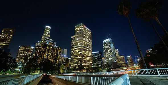 Downtown Los Angeles At Night  alt