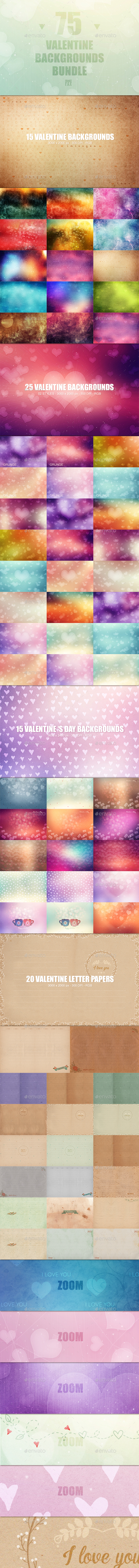 75 Valentine Backgrounds Bundle