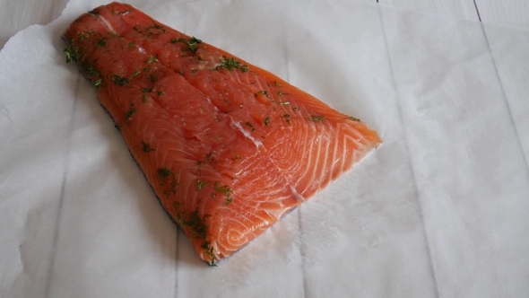 Slicing of Salted Salmon